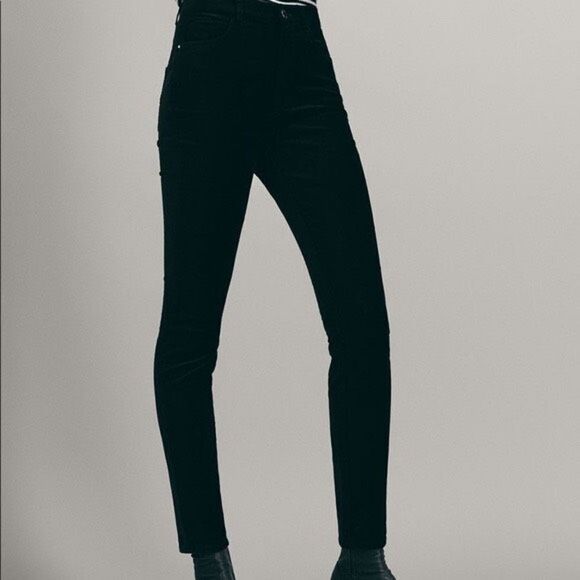 Massimo Dutti Navy Skinny Fit Brushed Cotton Pant‎ Size 8 - Picture 2 of 11